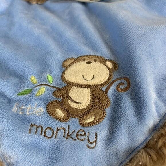 Baby Starters Plush Lovey Boy Blue Security Blanket Little Monkey 2010 16" - Picture 3 of 8